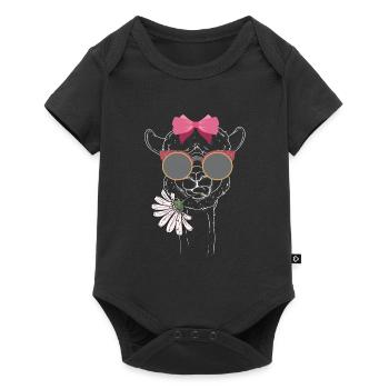 Lama Lady Gift - Baby Premium short-sleeve bodysuit - black - Front