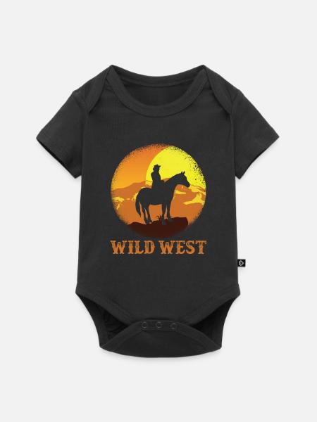 Wild West Cowboy - Baby Premium Kurzarmbody - Schwarz