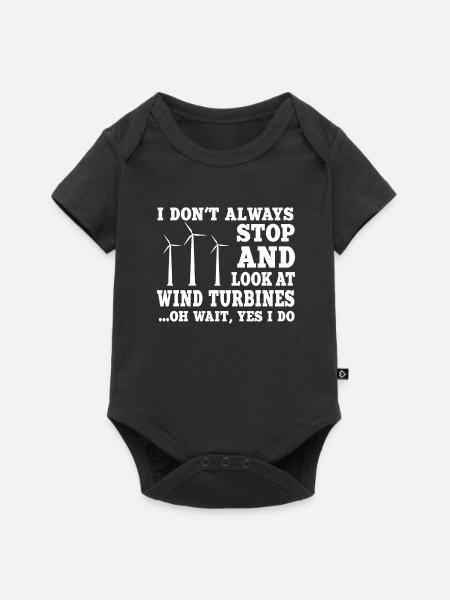 Wind turbines - Baby Premium short-sleeve bodysuit - black