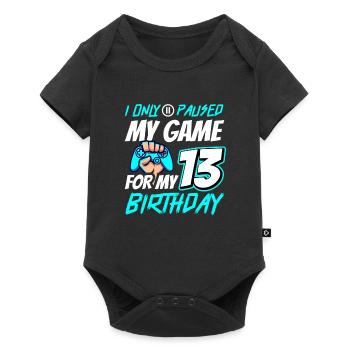 13th Birthday Gamer Gaming - Baby Premium short-sleeve bodysuit - black - Front