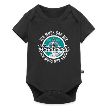 Warnemünde - Baby Premium Kurzarmbody - Schwarz - Vorne