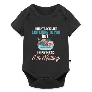 Knit - Baby Premium short-sleeve bodysuit - black - Front