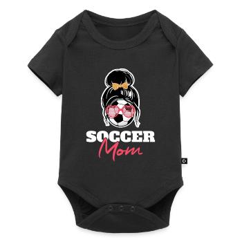 Lustiges Fußball Mutter Mama - Baby Premium Kurzarmbody - Schwarz - Vorne