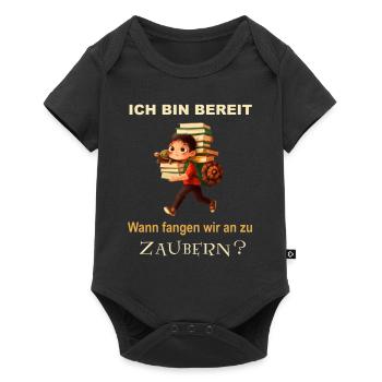 Lasst den Kleinen ihre Phantasie - Baby Premium Kurzarmbody - Schwarz - Vorne