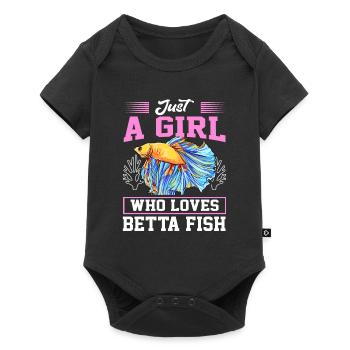 Just A Girl Who Loves Betta Fish Siamesischer Kamp - Baby Premium Kurzarmbody - Schwarz - Vorne