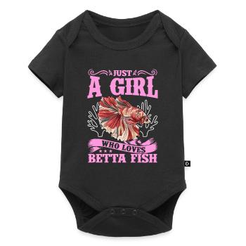 Just A Girl Who Loves Betta Fish Siamesischer Kamp - Baby Premium Kurzarmbody - Schwarz - Vorne