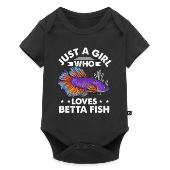 Just A Girl Who Loves Betta Fish Siamesischer Kamp - Baby Premium Kurzarmbody - Schwarz - Vorne