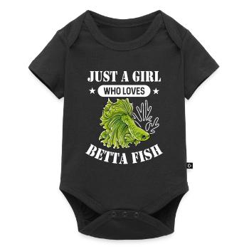 Just A Girl Who Loves Betta Fish Siamesischer Kamp - Baby Premium Kurzarmbody - Schwarz - Vorne