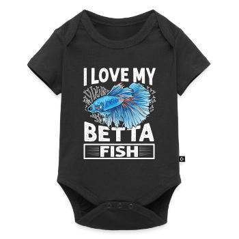I Love My Betta Fish Splendens Siamesischer Kampff - Baby Premium Kurzarmbody - Schwarz - Vorne
