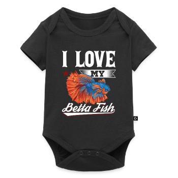 I Love My Betta Fish Splendens Siamesischer Kampff - Baby Premium Kurzarmbody - Schwarz - Vorne