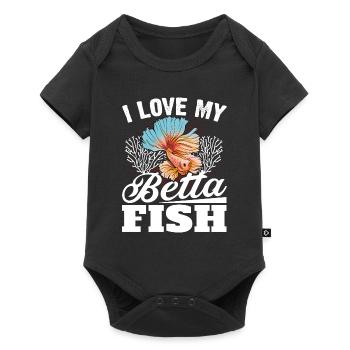 I Love My Betta Fish Splendens Siamesischer Kampff - Baby Premium Kurzarmbody - Schwarz - Vorne