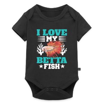 I Love My Betta Fish Splendens Siamesischer Kampff - Baby Premium Kurzarmbody - Schwarz - Vorne