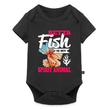 Betta Fish Is My Spirit Animal Siamesischer Kampff - Baby Premium Kurzarmbody - Schwarz - Vorne