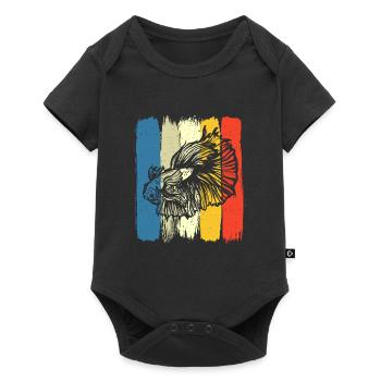 Vintage Siamesischer Kampffisch Retro Betta Splend - Baby Premium Kurzarmbody - Schwarz - Vorne