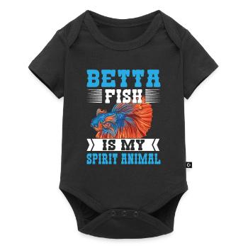 Betta Fish Is My Spirit Animal Siamesischer Kampff - Baby Premium Kurzarmbody - Schwarz - Vorne