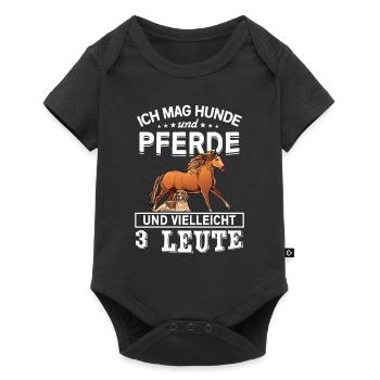 Ich Mag Hunde Und Pferde Und Vielleicht 3 Leute - Baby Premium Kurzarmbody - Schwarz - Vorne