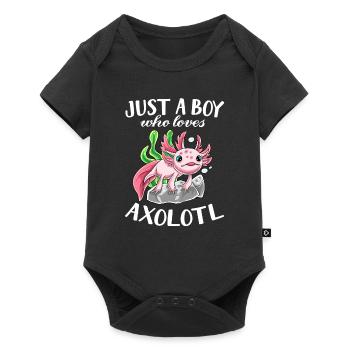 Just A Girl Who Loves Axolotls Jungen Süßes Axolot - Baby Premium Kurzarmbody - Schwarz - Vorne