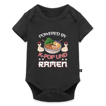 Powered by K-Pop und Ramen Nudelsuppe Musik K-Pop - Baby Premium Kurzarmbody - Schwarz - Vorne