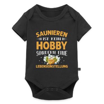 Saunieren Ist Kein Hobby Sondern Lebenseinstellung - Baby Premium Kurzarmbody - Schwarz - Vorne