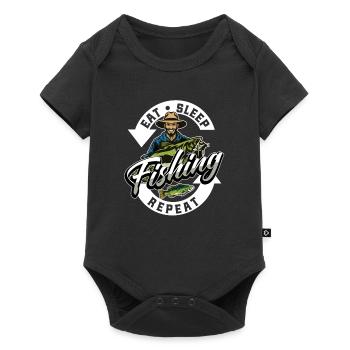 Manger Dormir Pêche Répéter Pêcheur - Body à manches courtes Premium Bébé - noir - Devant