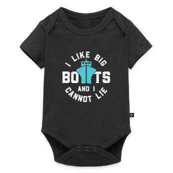 Segler Segelschiff Segelboot - Baby Premium Kurzarmbody - Schwarz - Vorne