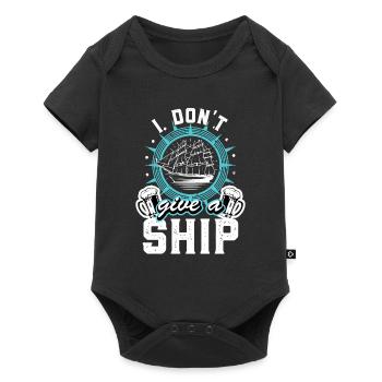 Segler Segelschiff Segelboot - Baby Premium Kurzarmbody - Schwarz - Vorne