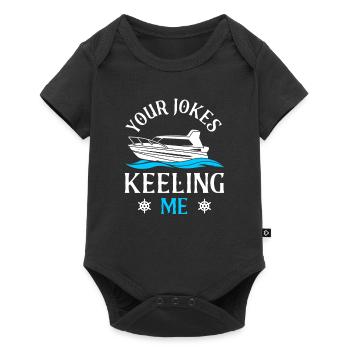 Segler Segelschiff Segelboot - Baby Premium Kurzarmbody - Schwarz - Vorne