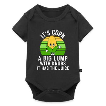 Retro Funny Corn - It Has The Juice It’s Corn - Baby Premium short-sleeve bodysuit - black - Front