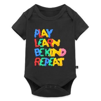 Jouer Apprendre à être gentil Répéter Anti Intimidation Wavy - Body à manches courtes Premium Bébé - noir - Devant