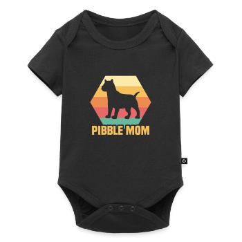 Pibble Mama Pit Bull Terrier Chien - Body à manches courtes Premium Bébé - noir - Devant