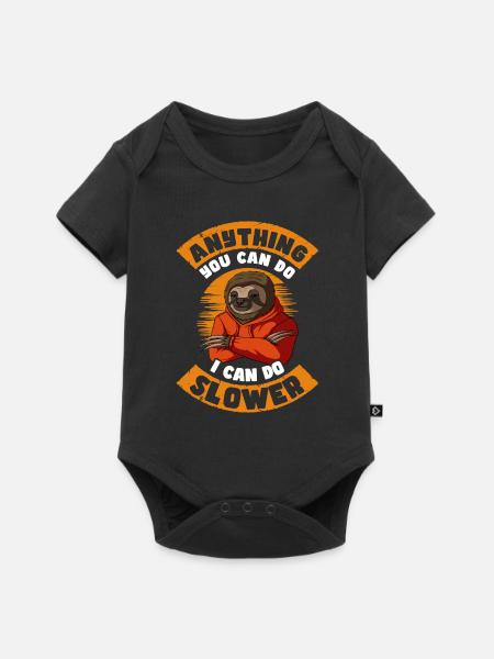 Faultier - Baby Premium Kurzarmbody - Schwarz