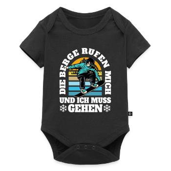 Les montagnes m’appellent et je dois aller snowboarder - Body à manches courtes Premium Bébé - noir - Devant