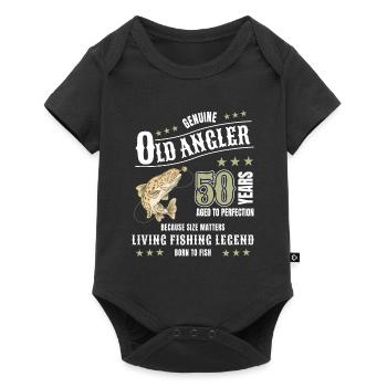 50th birthday fishing 50 years old fisherman 1973 - Baby Premium short-sleeve bodysuit - black - Front