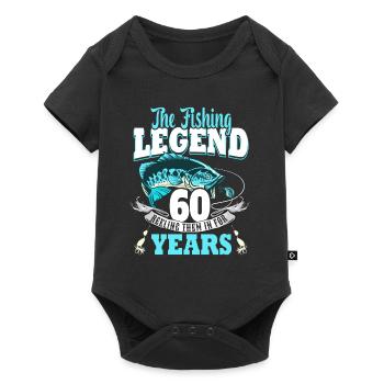 60e anniversaire pêche 60 ans pêcheur 1963 - Body à manches courtes Premium Bébé - noir - Devant