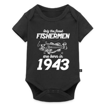 80. Geburtstag Angeln 80 Jahre Alter Fischer 1943 - Baby Premium Kurzarmbody - Schwarz - Vorne
