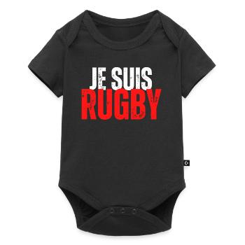 Je Suis Rugby cadeau humour rugby - Body à manches courtes Premium Bébé - noir - Devant