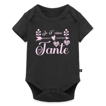 Je t'aime tante, Cadeau tante, cadeau tata. - Body à manches courtes Premium Bébé - noir - Devant