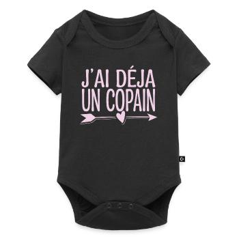 J'ai déjà j'ai un copain. cadeau couple, copine. - Body à manches courtes Premium Bébé - noir - Devant