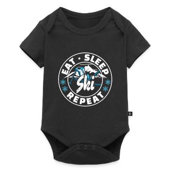 Vacances de ski Manger dormir Ski Répéter - Body à manches courtes Premium Bébé - noir - Devant