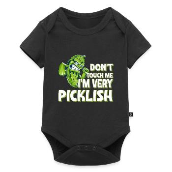 Funny cucumber lover pun very picklish - Baby Premium short-sleeve bodysuit - black - Front