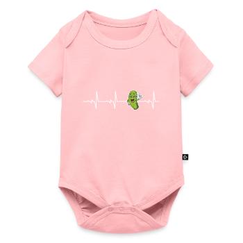 Funny Cucumber Lovers Pun Cucumber Hearbeat - Baby Premium short-sleeve bodysuit - rose - Front