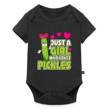 Lustiges Gurkenliebhaber Wortspiel Just a girl yho - Baby Premium Kurzarmbody - Schwarz - Vorne