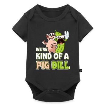 Lustiges Gurkenliebhaber Wortspiel Kind of a pig d - Baby Premium Kurzarmbody - Schwarz - Vorne