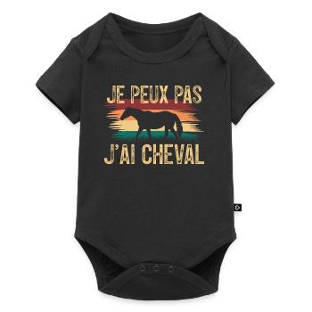 Je peux pas J'ai cheval. Cadeau chevalier. - Body à manches courtes Premium Bébé - noir - Devant
