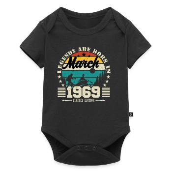 Mars 1969. Cadeau d'anniversaire mars 1969. - Body à manches courtes Premium Bébé - noir - Devant