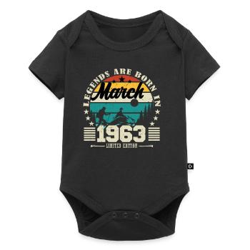 March 1963. Birthday gift March 1963. - Baby Premium short-sleeve bodysuit - black - Front