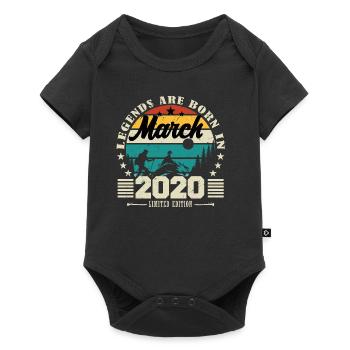 Mars 2020. Cadeau d'anniversaire mars 2020. - Body à manches courtes Premium Bébé - noir - Devant