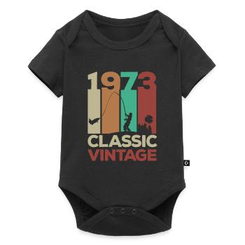 1973 50e anniversaire Vintage Rétro - Body à manches courtes Premium Bébé - noir - Devant
