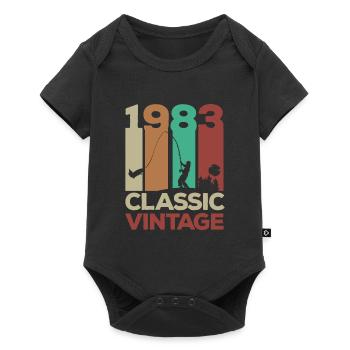 1983 40e anniversaire Vintage Rétro - Body à manches courtes Premium Bébé - noir - Devant