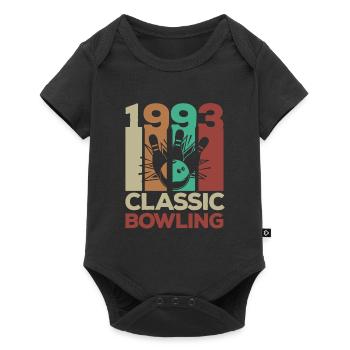 1993 30e anniversaire Vintage Retro Bowling - Body à manches courtes Premium Bébé - noir - Devant
